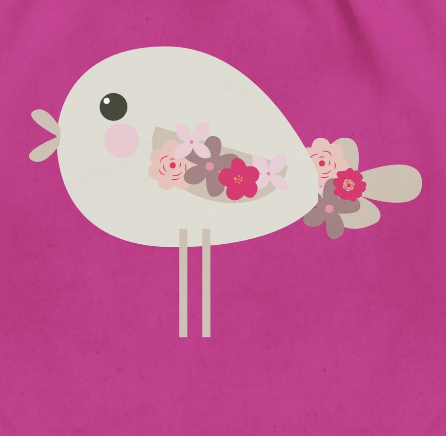 Shirtracer Süßer Vogel Frühlingstiere Mit Blumen: T-Shirt Turnbeutel Shirtracer
