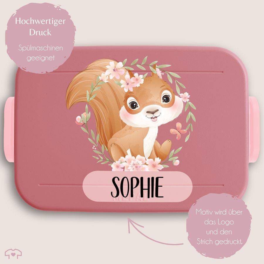 Shirtracer Süßes Eichhörnchen Motiv Kinder Brotdose Mädchen Einschulung Geschenk Mädchen Kindergarten Shirtracer