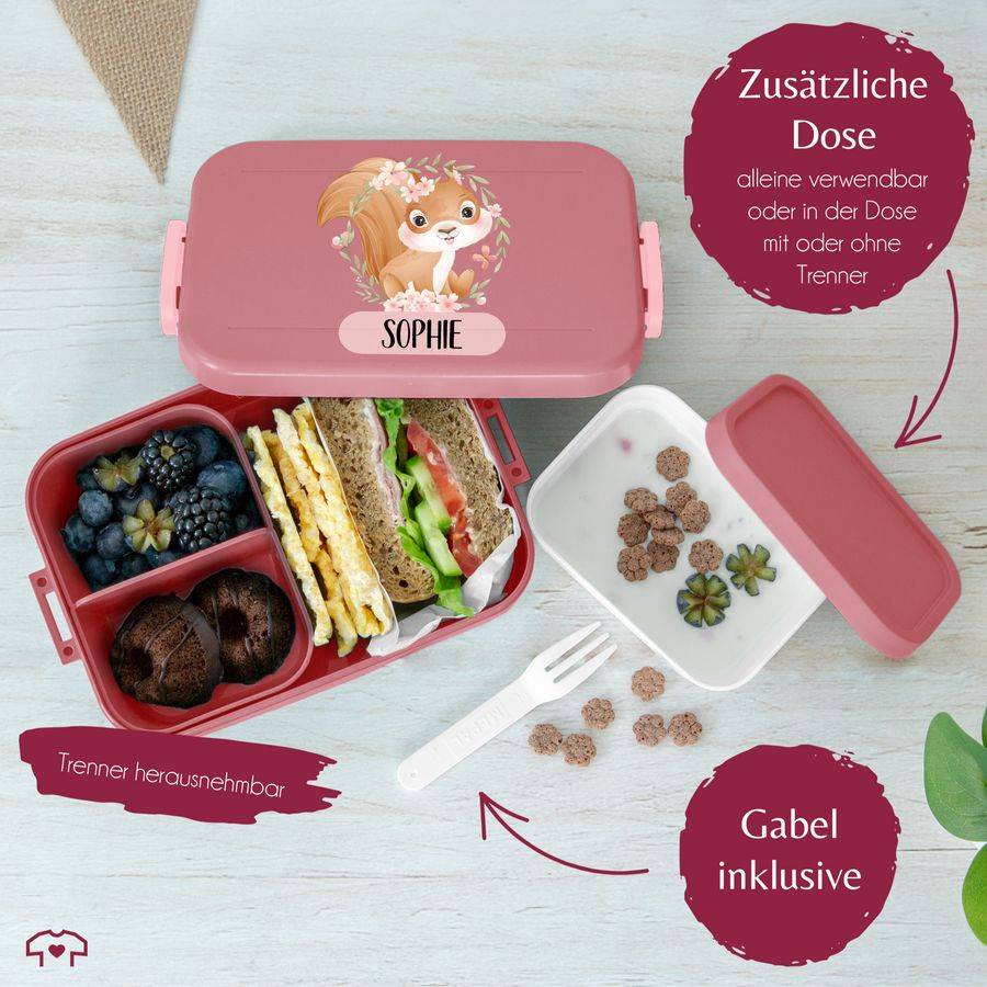 Shirtracer Süßes Eichhörnchen Motiv Kinder Brotdose Mädchen Einschulung Geschenk Mädchen Kindergarten Shirtracer