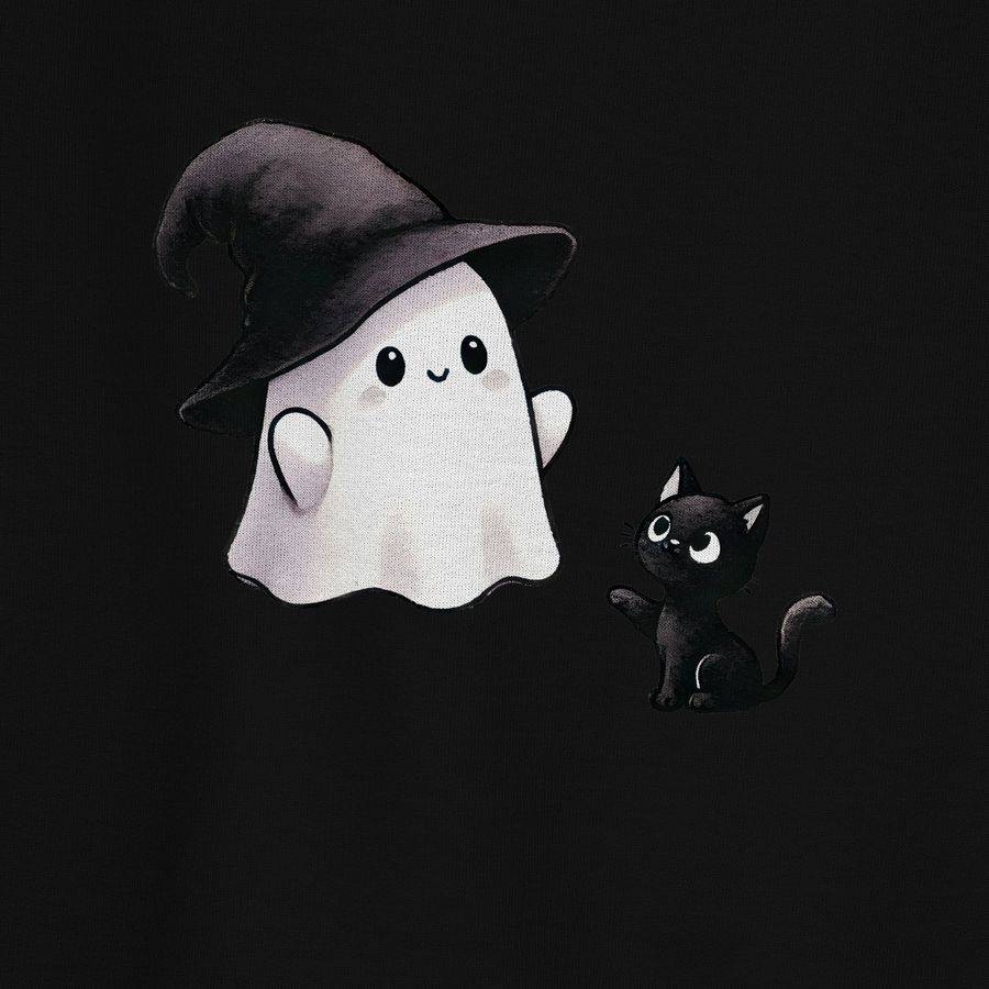 Shirtracer Süßes Geister Motiv Mit Katze Halloween Katzenmotiv Shirtracer