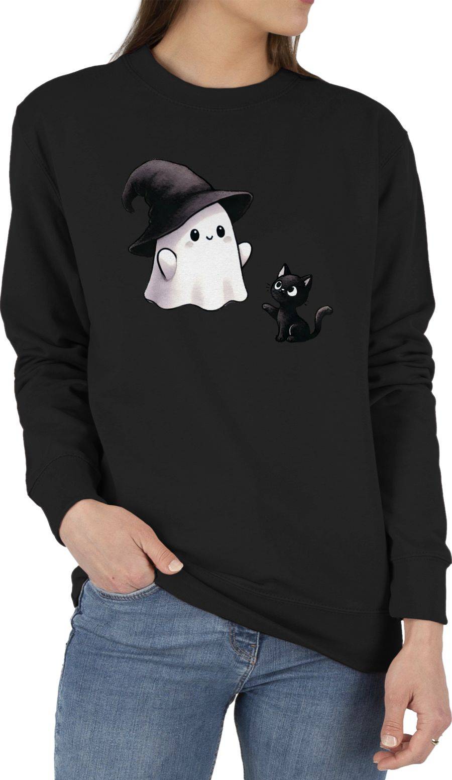 Shirtracer Süßes Geister Motiv Mit Katze Halloween Katzenmotiv Shirtracer