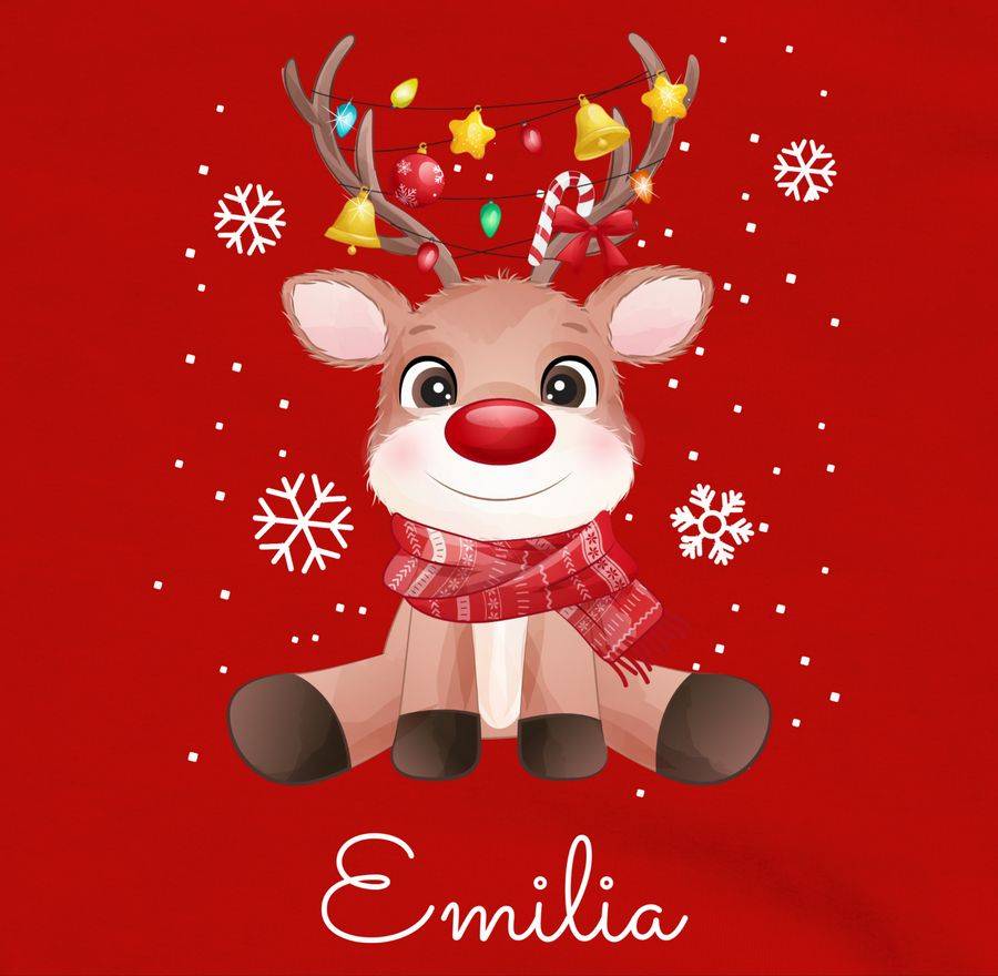 Shirtracer Süßes Rentier Mit Name Wunschtext Shirts & Mehr Shirtracer