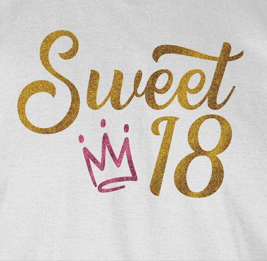 Shirtracer Sweet Eighteen Glitzer Optik Mit Krone Shirts & Mehr Shirtracer