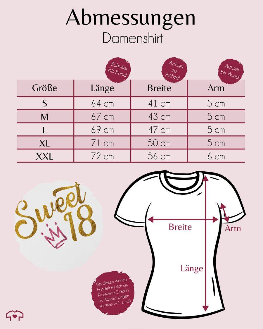 Shirtracer Sweet Eighteen Glitzer Optik Mit Krone Shirts & Mehr Shirtracer