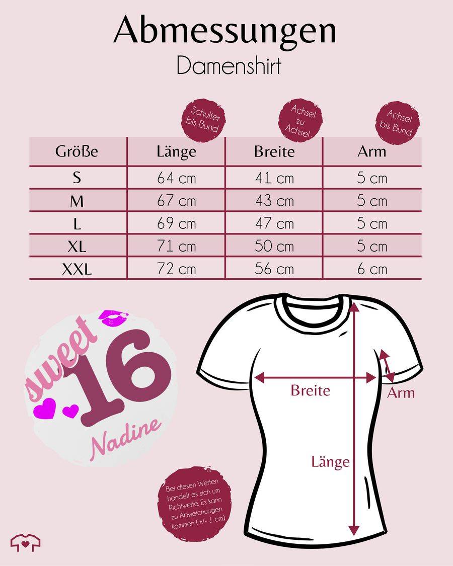Shirtracer Sweet Sixteen - Kussmund Herz Name - Zum Sechzehnten Shirts & Mehr Shirtracer