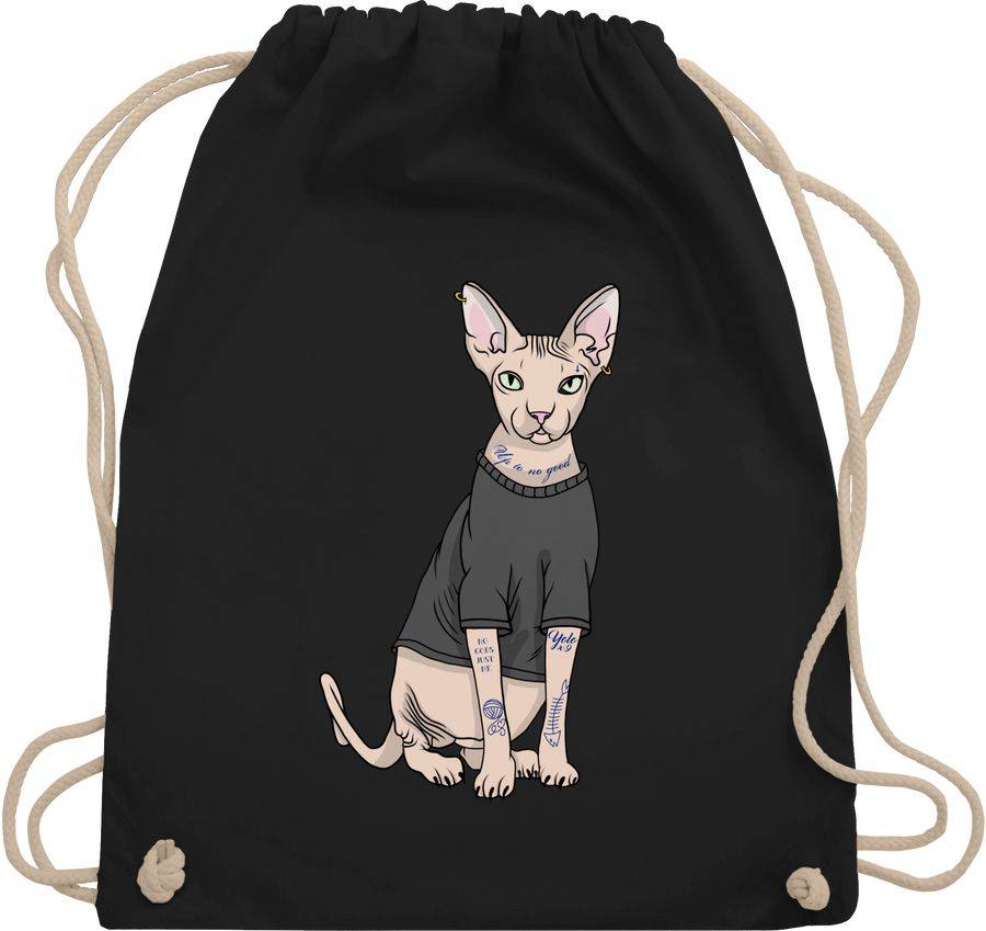 Shirtracer Tattoo Sphynx-Katze: Tshirt Turnbeutel Shirtracer