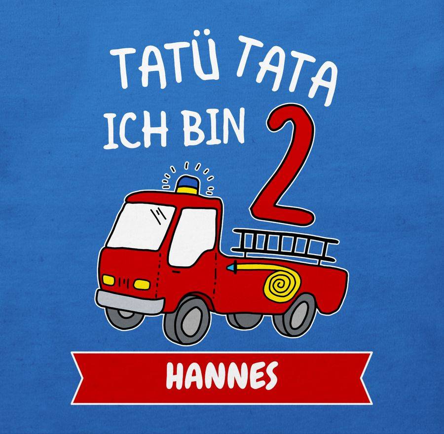 Shirtracer Tatü Tata Ich Bin 2 - Feuerwehr Zweiter Geburtstag: Tshirt Gym Bag Shirtracer