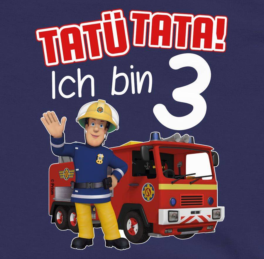 Shirtracer Tatü Tata! Ich Bin 3 - Rot: Tshirt Turnbeutel Shirtracer