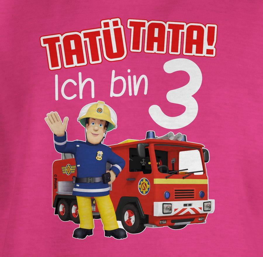 Shirtracer Tatü Tata! Ich Bin 3 - Rot: Tshirt Turnbeutel Shirtracer