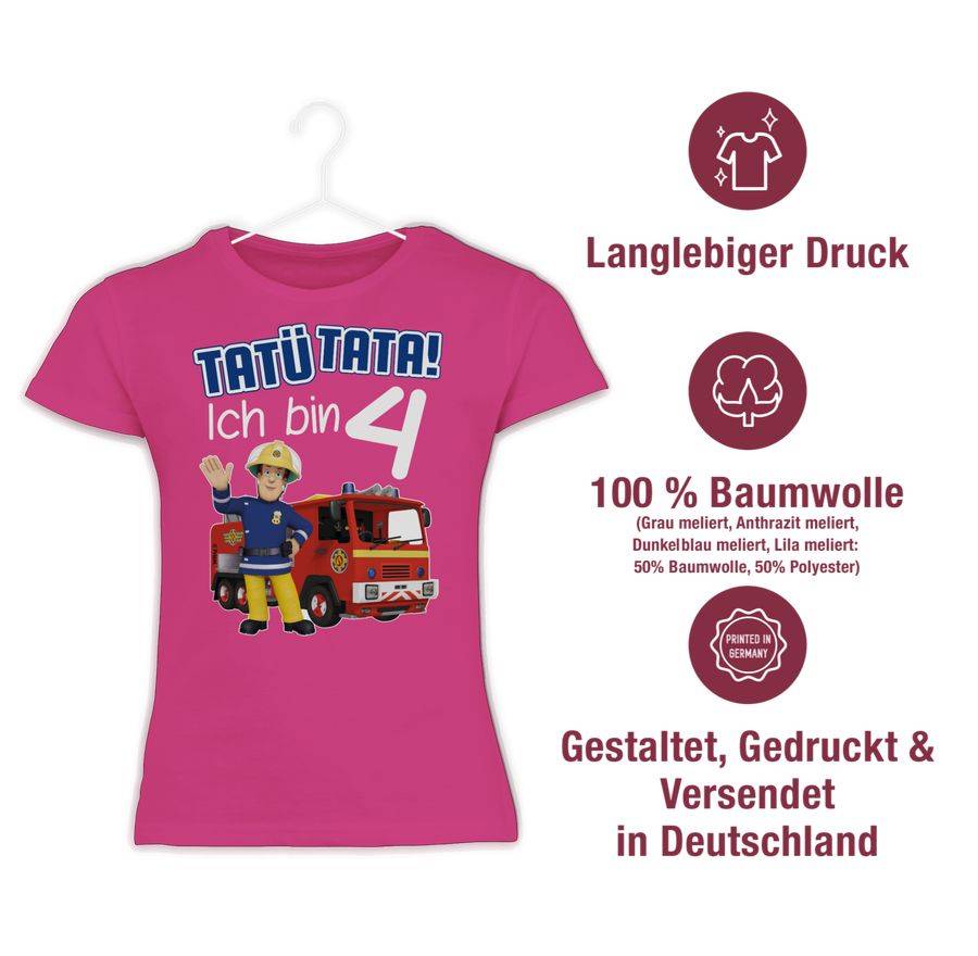 Shirtracer Tatü Tata! Ich Bin 4 - Blau: Tshirt Gym Bag Shirtracer