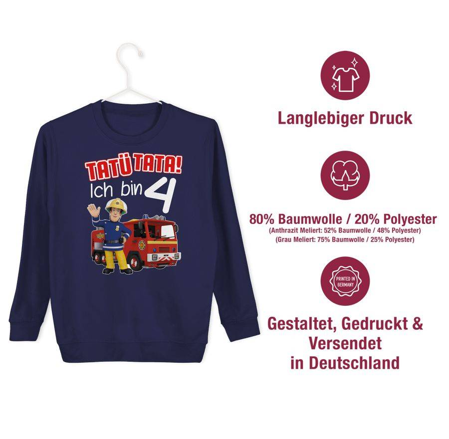 Shirtracer Tatü Tata! Ich Bin 4 - Rot: Tshirt Gym Bag Shirtracer
