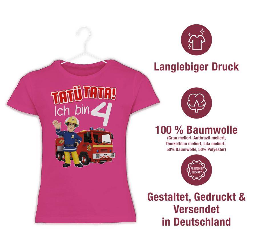 Shirtracer Tatü Tata! Ich Bin 4 - Rot: Tshirt Gym Bag Shirtracer