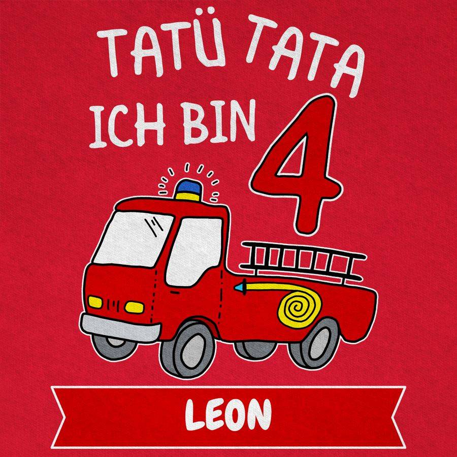 Shirtracer Tatü Tata Ich Bin 4 - Tatütata Ich Werde 4 Feuerwehrauto Ist Da: T-Shirt Rucksac Shirtracer