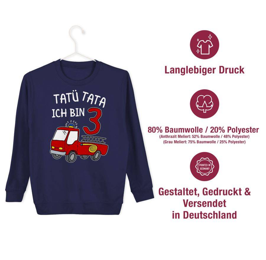 Shirtracer Tatü Tata Ich Bin Drei Feuerwehrauto Shirts & Mehr Shirtracer
