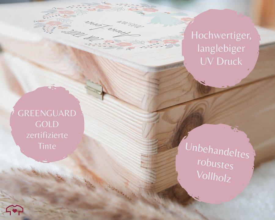 Shirtracer Taufe Geschenk Gastgeschenk Taufe Box Zur Taufe Box Für Karten Taufe Namen Und Datum Shirtracer