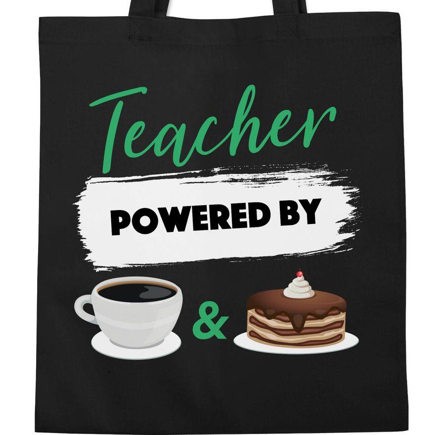 Shirtracer Teacher Powered By Coffee & Cake: Tshirt Rucksack Shirtracer