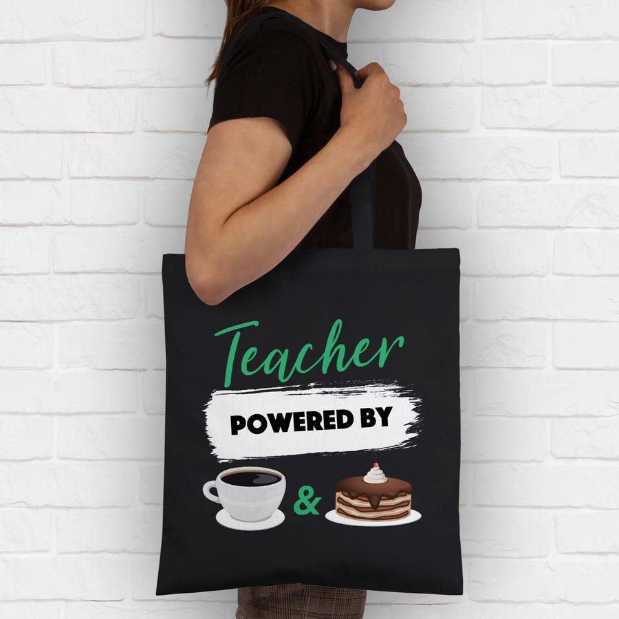 Shirtracer Teacher Powered By Coffee & Cake: Tshirt Rucksack Shirtracer