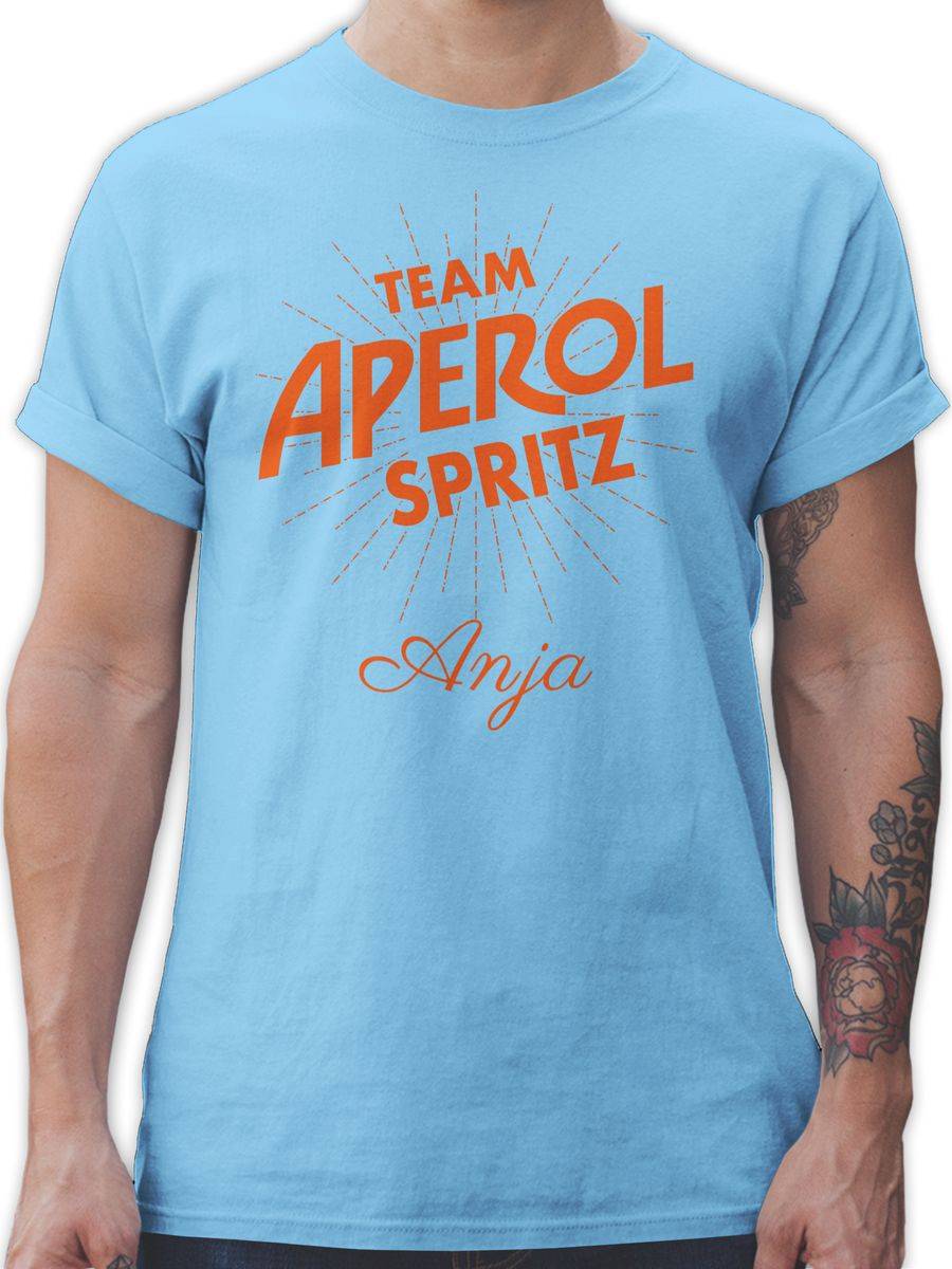 Shirtracer Team Aperol Spritz mit Name - Mädelsabend JGA Mallorca Mädelsausflug Shirts & Shirtracer