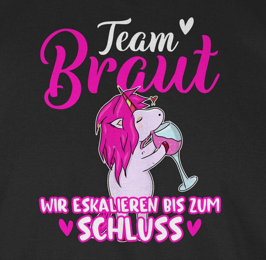 Shirtracer Team Braut Wir Eskalieren Bis Zum Schluss Weiß/fuchsia Einhorn: Tshirt Rucksack Shirtracer