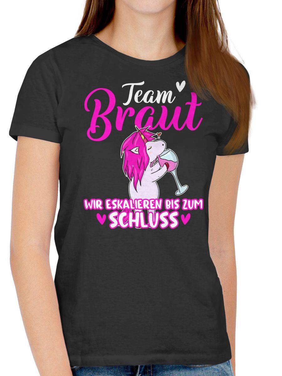 Shirtracer Team Braut Wir Eskalieren Bis Zum Schluss Weiß/fuchsia Einhorn: Tshirt Rucksack Shirtracer