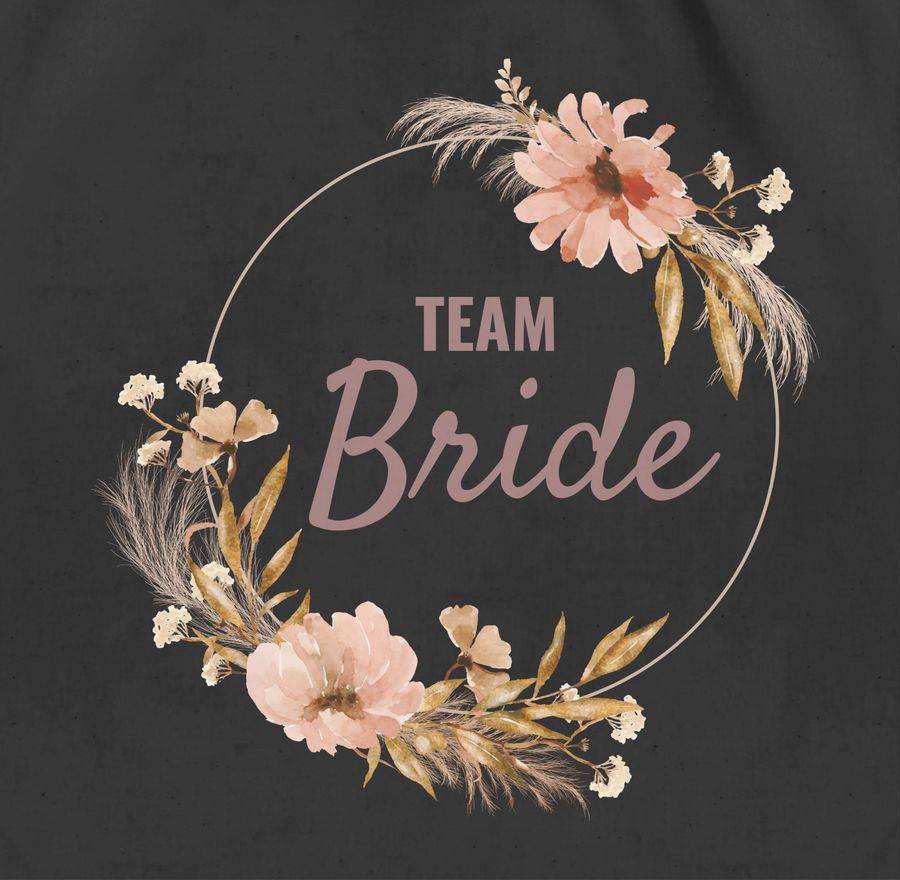 Shirtracer Team Bride Trockenblumenkranz Boho Aquarell: Tshirt Rucksack Shirtracer
