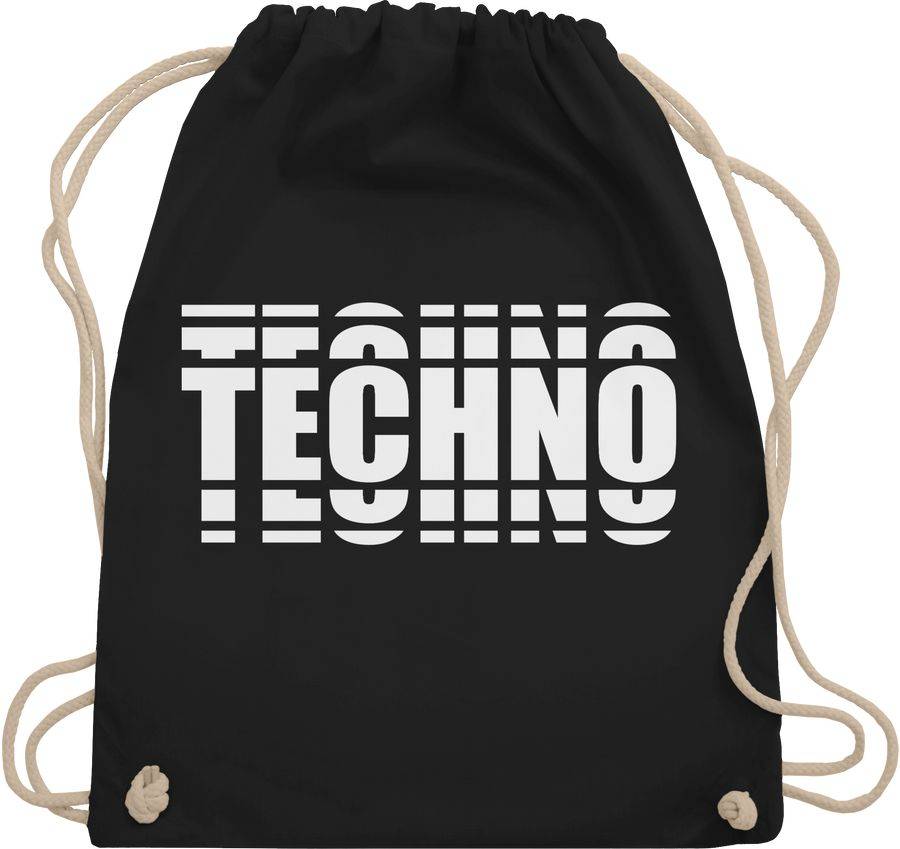 Shirtracer Techno in Grafischem Muster: T-Shirt Turnbeutel Shirtracer