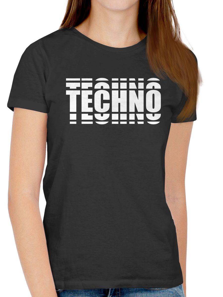 Shirtracer Techno In Grafischem Muster: T-Shirt Turnbeutel Shirtracer