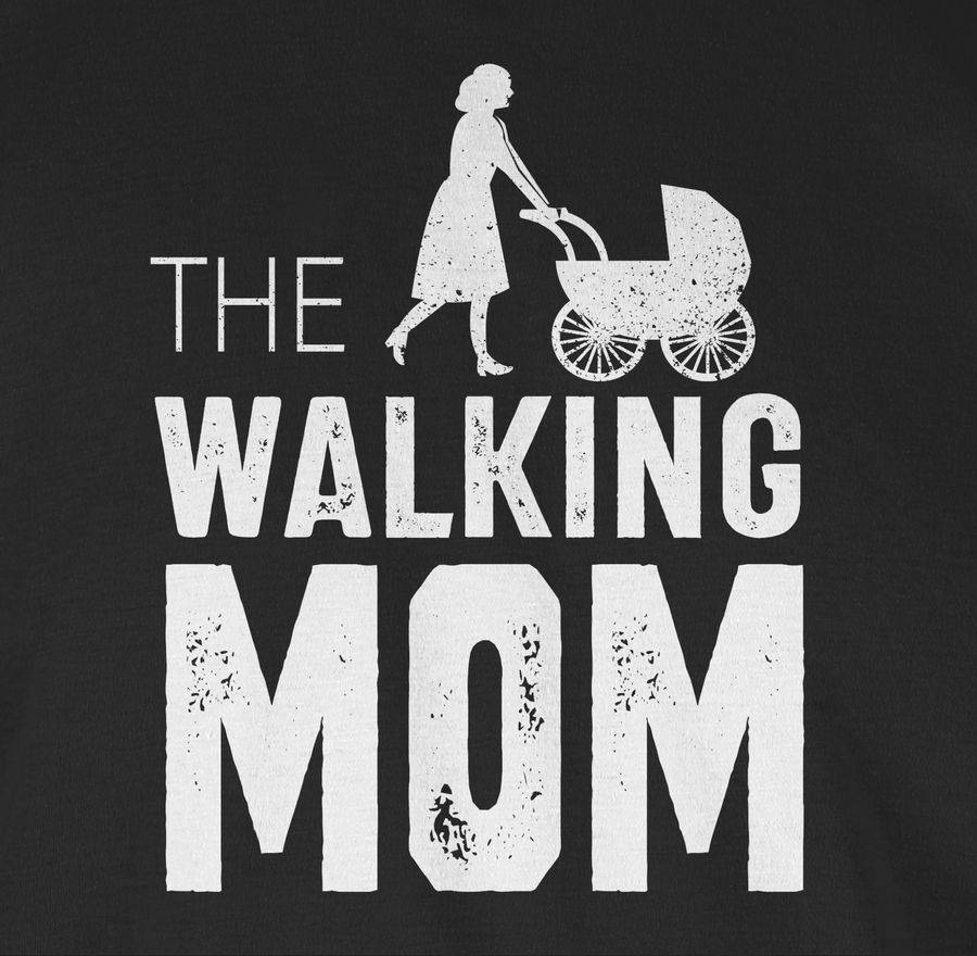 Shirtracer The Walking Mom Weiß: T-Shirt Rucksack Shirtracer