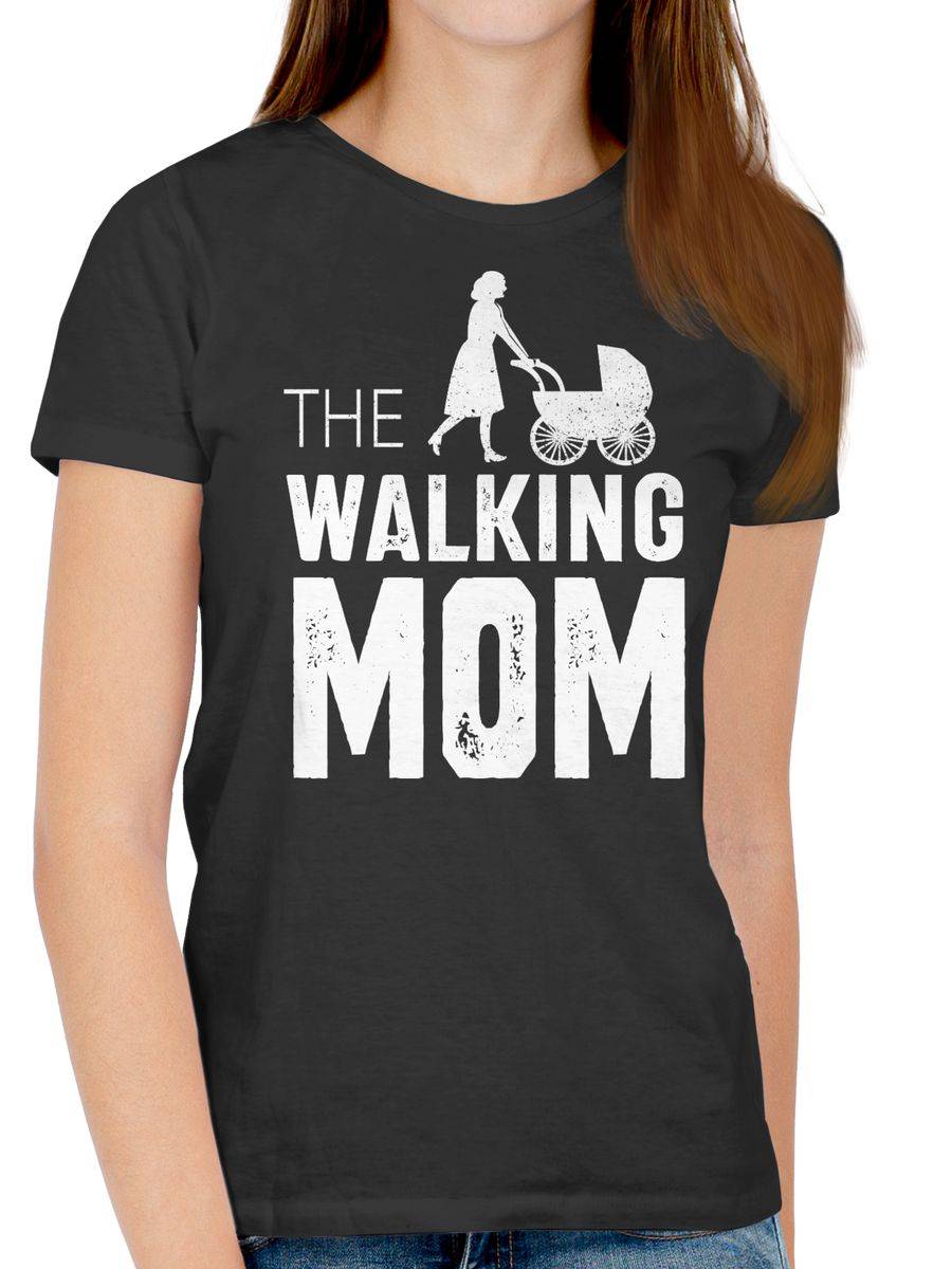 Shirtracer The Walking Mom Weiß: T-Shirt Rucksack Shirtracer