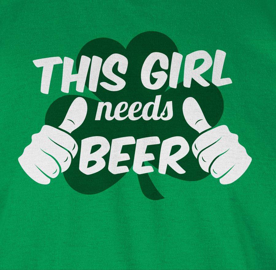 Shirtracer This Girl Needs Beer Kleeblatt: Tshirt Rucksack Shirtracer