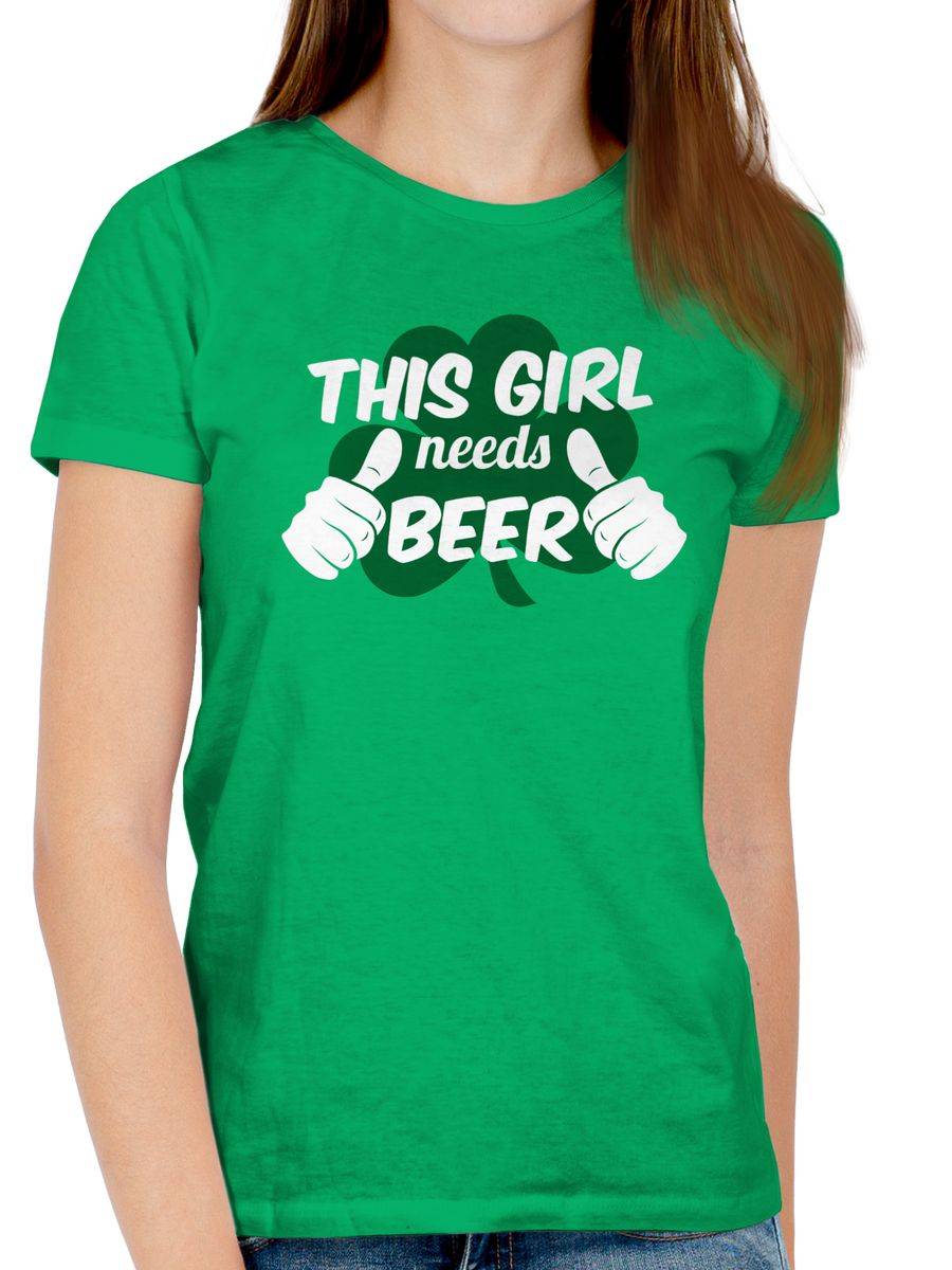 Shirtracer This Girl Needs Beer Kleeblatt: Tshirt Rucksack Shirtracer