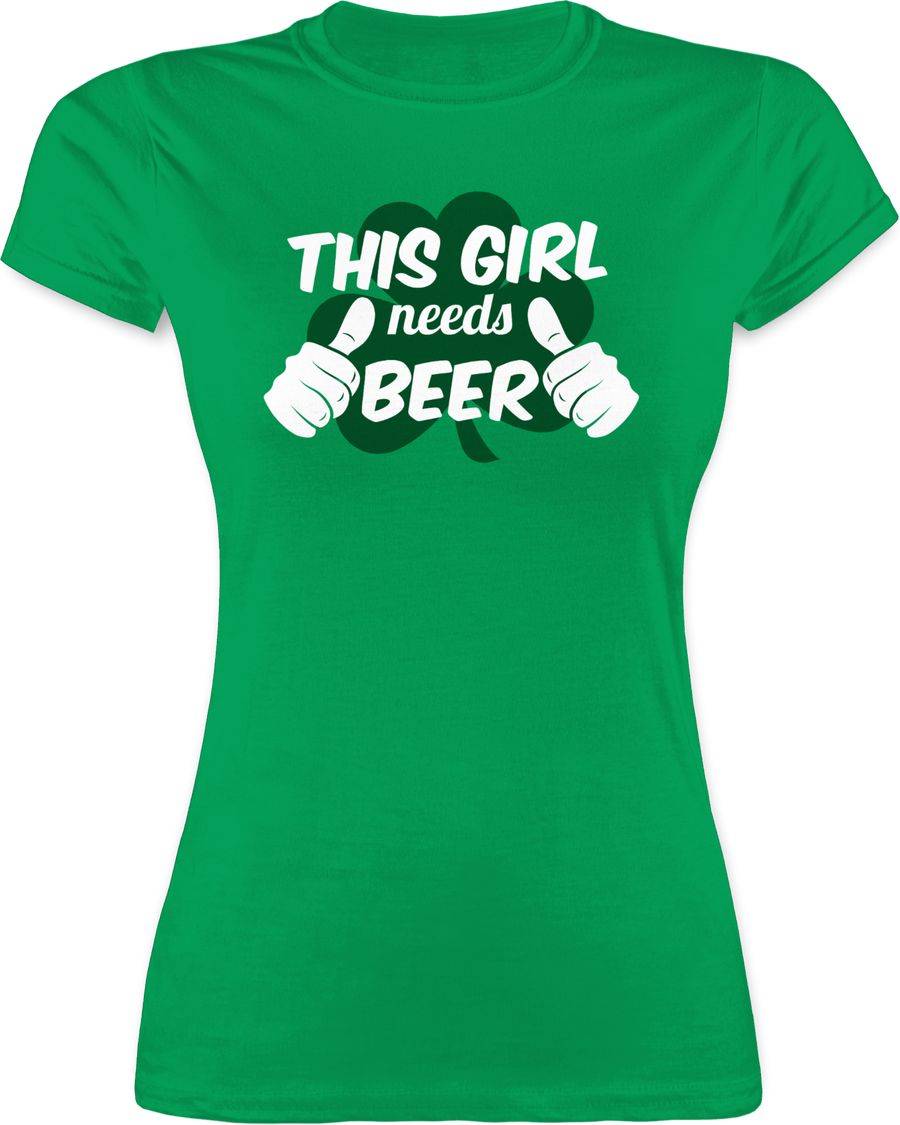 Shirtracer This Girl needs Beer Kleeblatt: Tshirt Rucksack Shirtracer