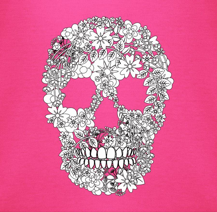 Shirtracer Totenkopf Blumen Skull Flowers: Tshirt Turnbeutel Shirtracer
