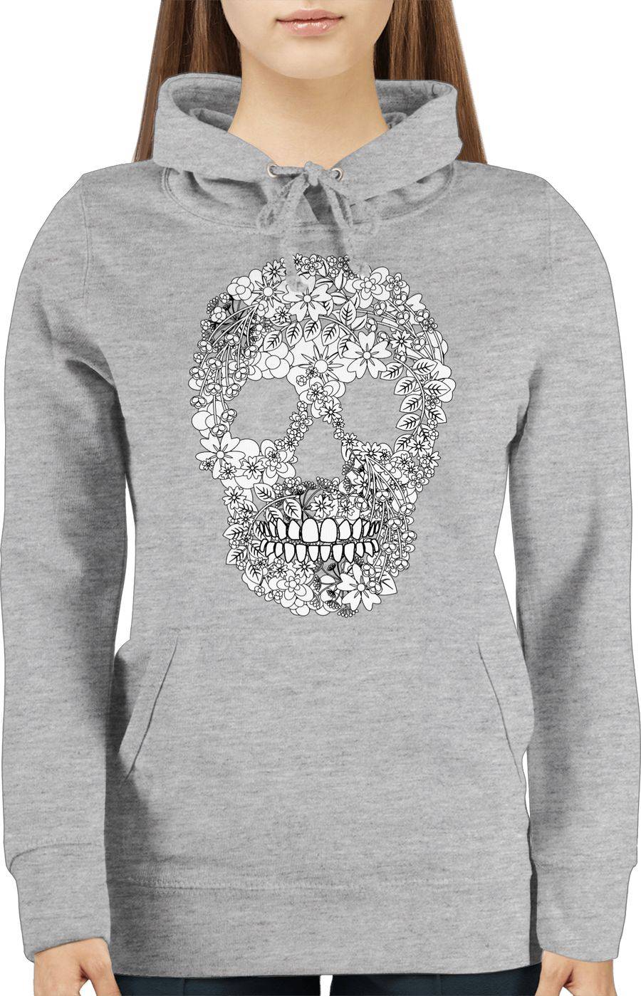 Shirtracer Totenkopf Blumen Skull Flowers: Tshirt Turnbeutel Shirtracer
