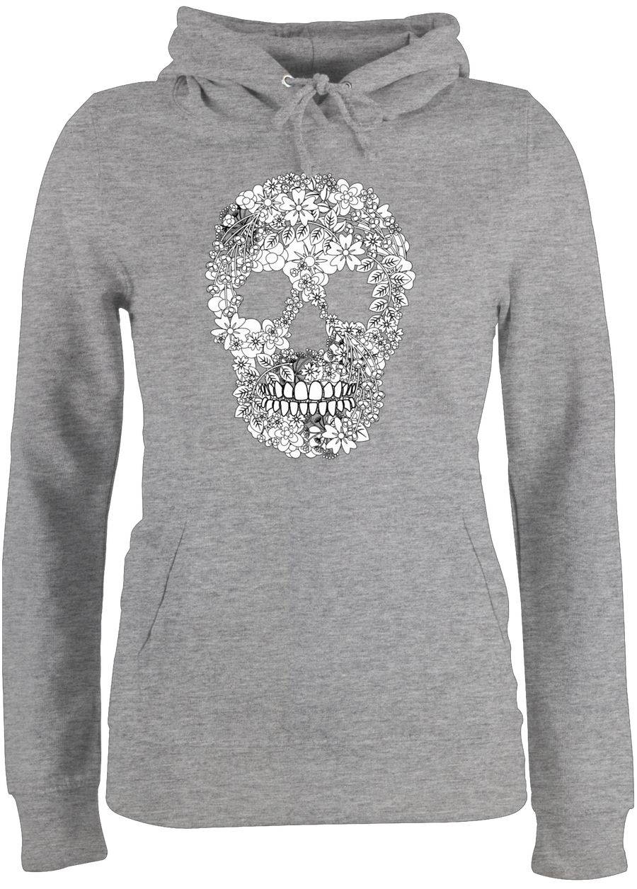 Shirtracer Totenkopf Blumen Skull Flowers: Tshirt Turnbeutel Shirtracer