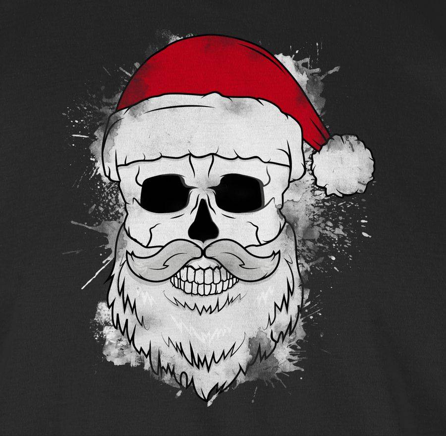 Shirtracer Totenkopf Mit Weihnachtsmütze Und Bart Shirts & Mehr Shirtracer