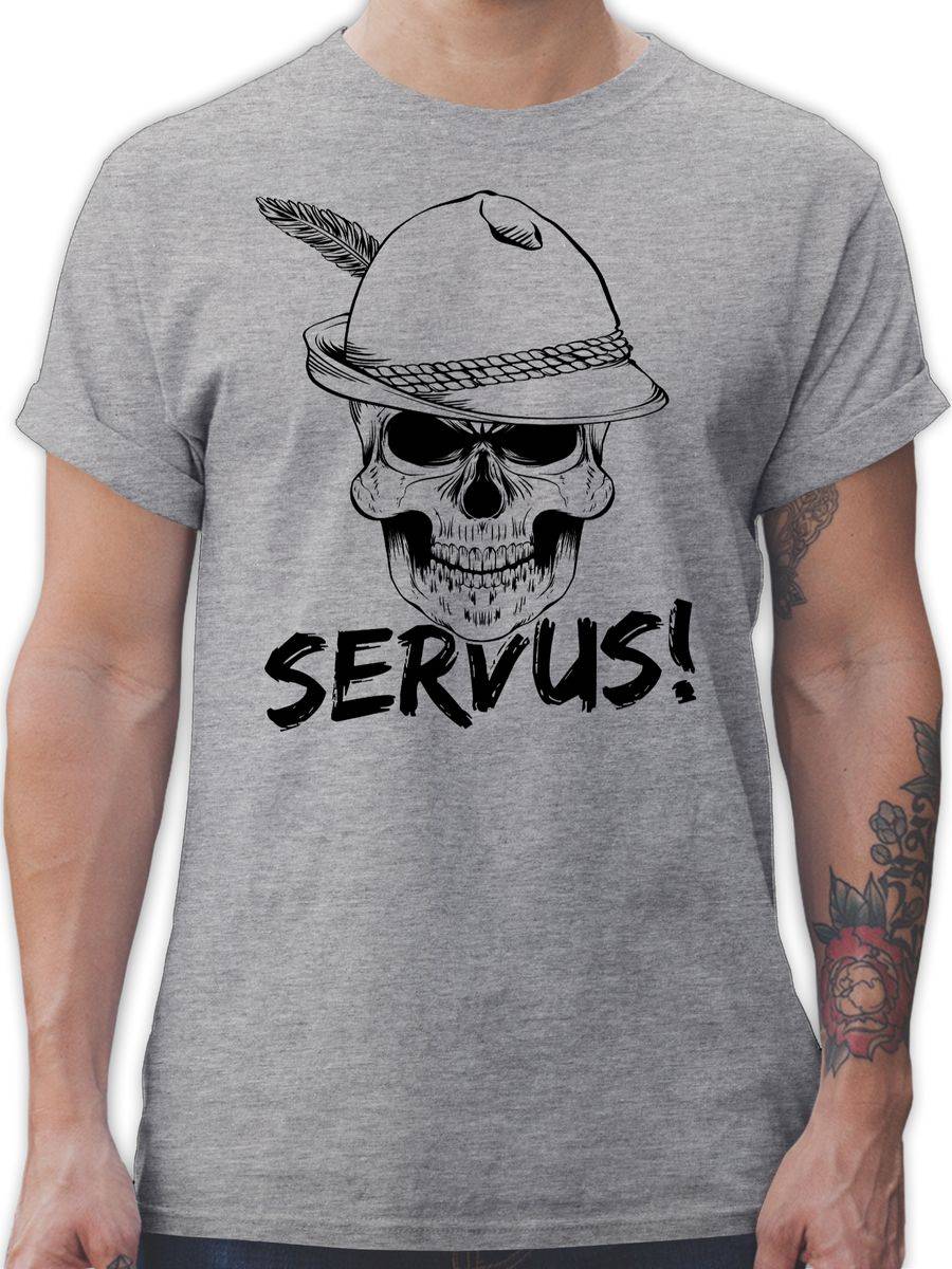 Shirtracer Totenkopf Servus! - schwarz Shirts & Mehr Shirtracer