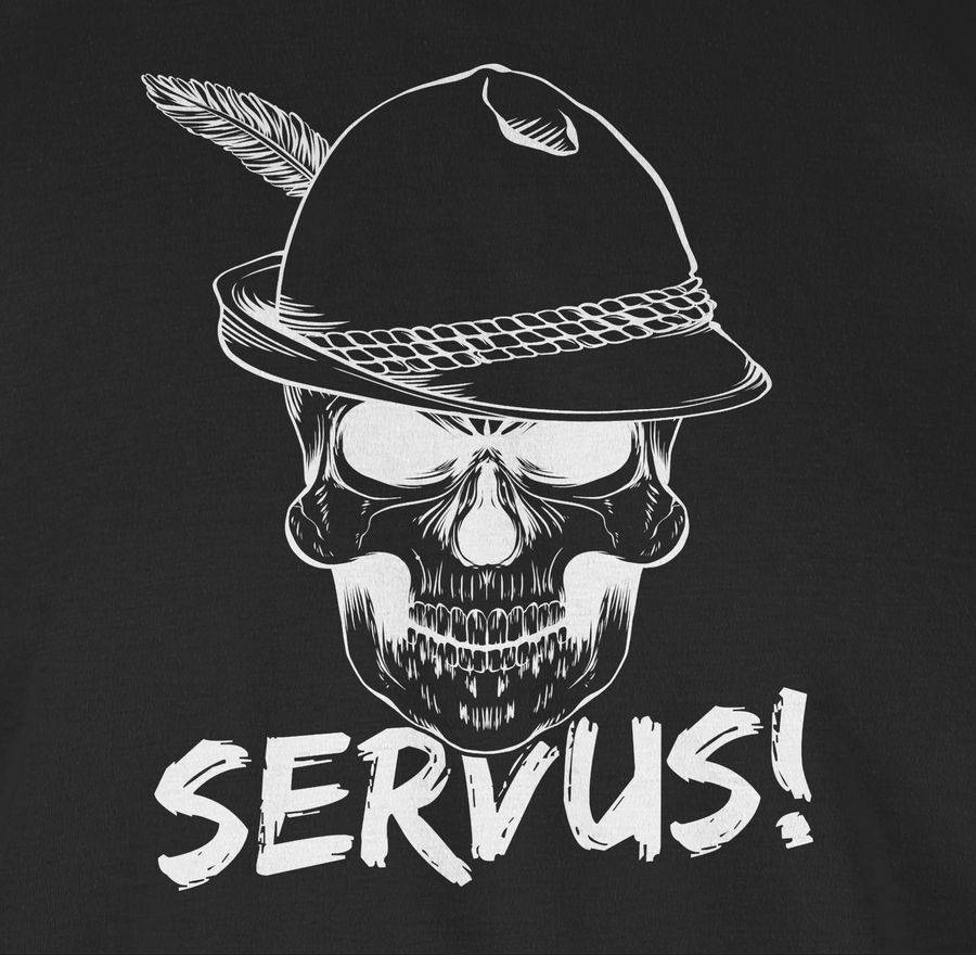 Shirtracer Totenkopf Servus! - Weiß Shirts & Mehr Shirtracer