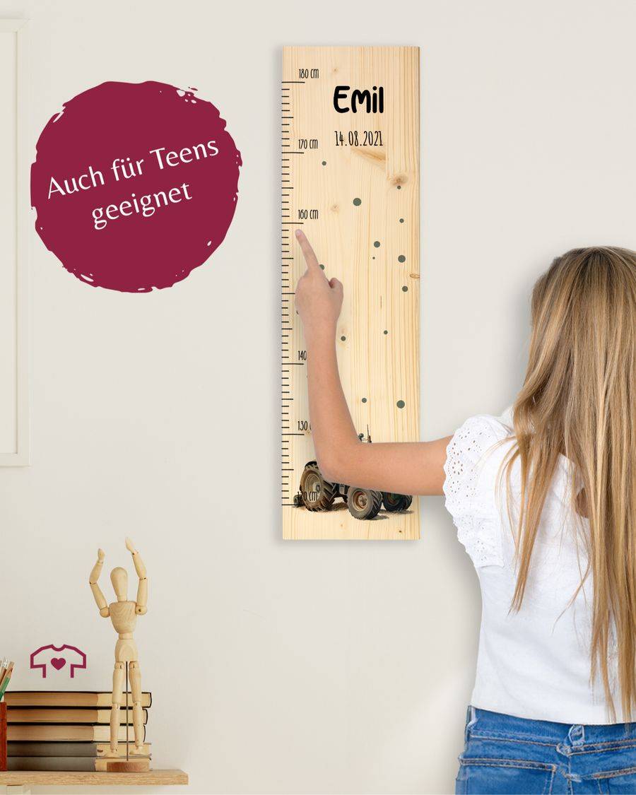 Shirtracer Traktor Kindermesslatte Mit Namen Und Datum - Geschenk Für Kinder Traktorliebhab Shirtracer
