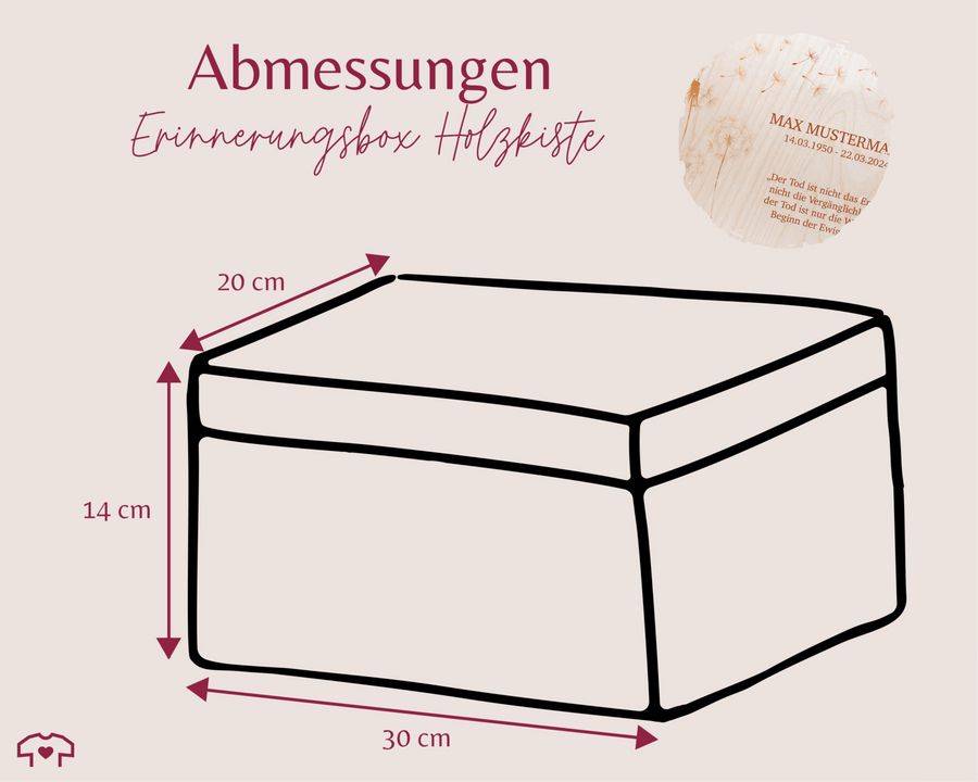 Shirtracer Trauerkiste Pusteblume Personalisiert Erinnerungsbox An Verstorbene Trauerka Shirtracer
