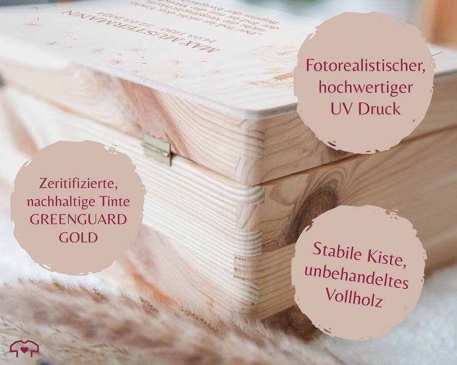 Shirtracer Trauerkiste Pusteblume Personalisiert Erinnerungsbox An Verstorbene Trauerka Shirtracer