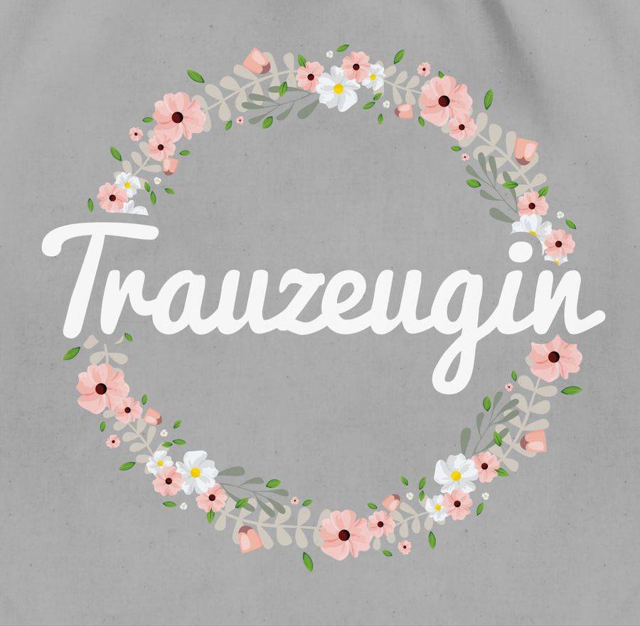 Shirtracer Trauzeugin Weiß Blumenkranz: Tshirt Turnbeutel Shirtracer