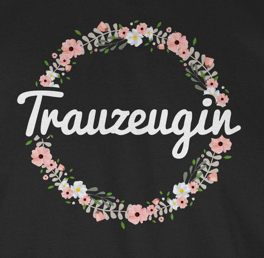 Shirtracer Trauzeugin Weiß Blumenkranz: Tshirt Turnbeutel Shirtracer