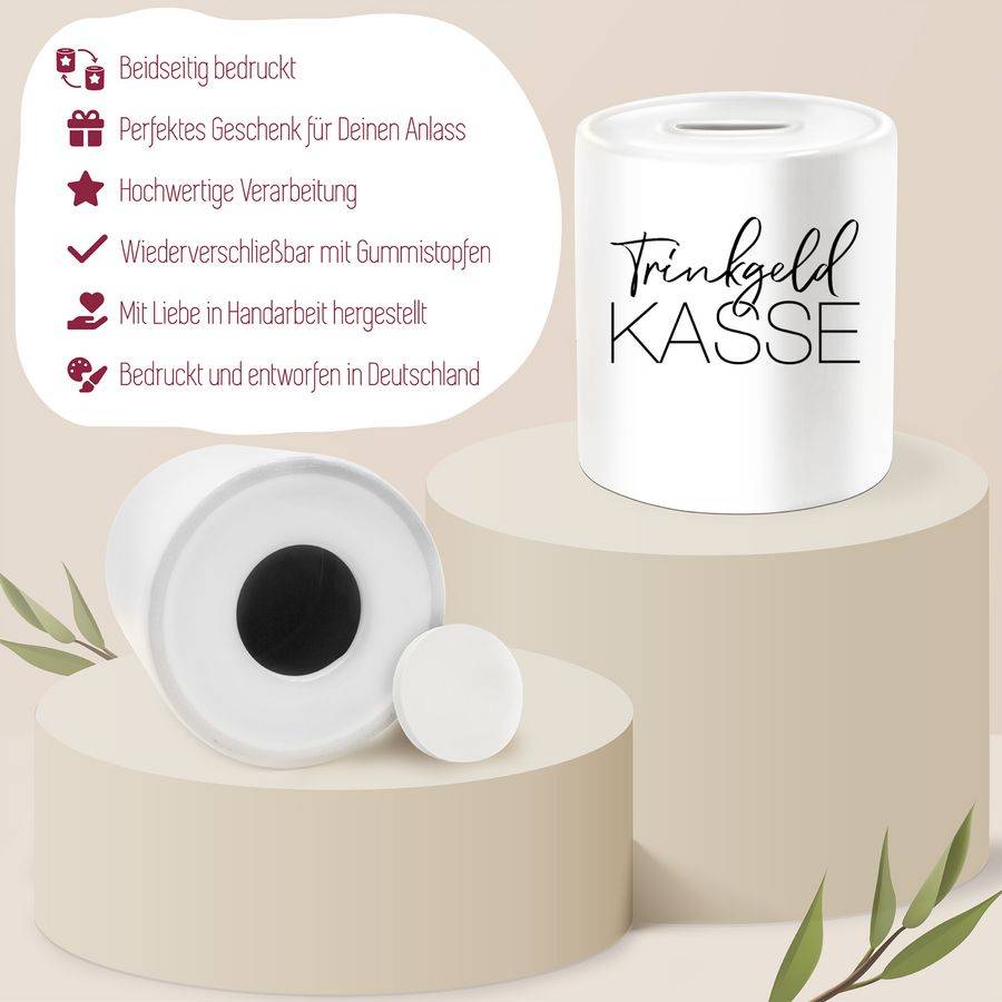 Shirtracer Trinkgeldkasse - Lettering Optik: T-Shirt Rucksack Shirtracer