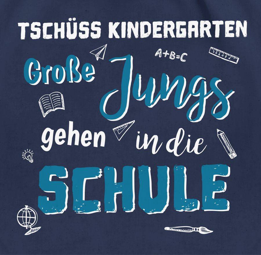 Shirtracer Tschüss Kindergarten Große Jungs: T-Shirt Turnbeutel Shirtracer