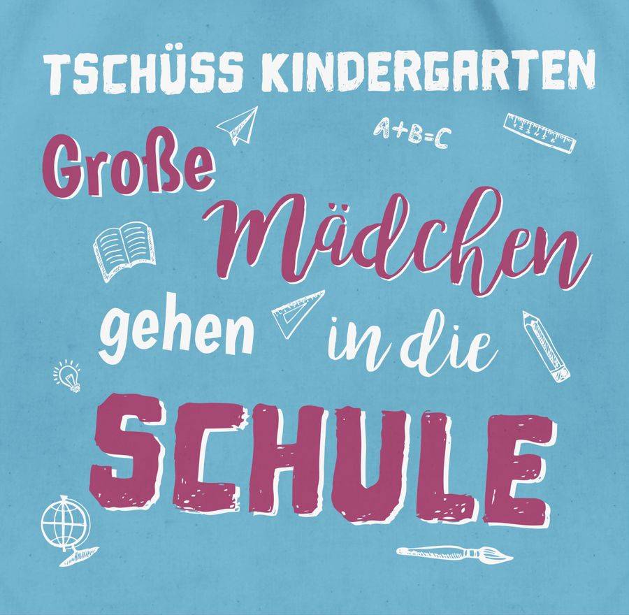 Shirtracer Tschüss Kindergarten Große Mädchen: T-Shirt Gym Bag Shirtracer