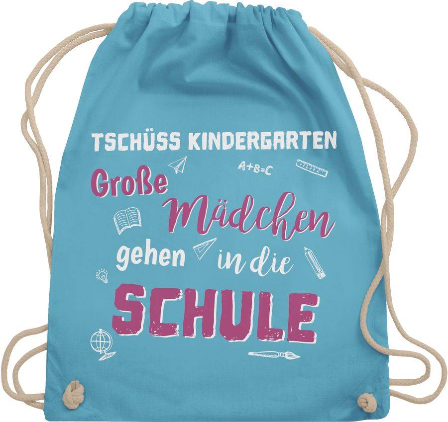 Shirtracer Tschüss Kindergarten Große Mädchen: T-Shirt Gym Bag Shirtracer
