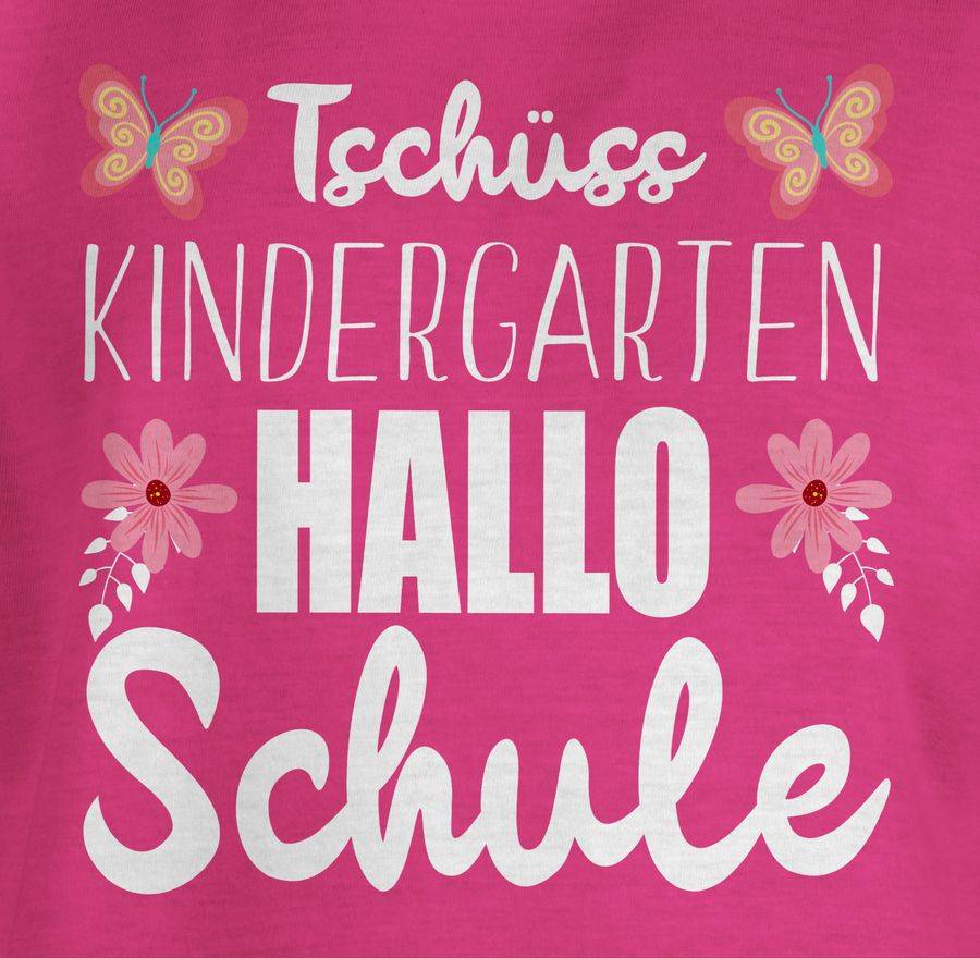 Shirtracer Tschüss Kindergarten Hallo Schule Schmetterlinge Und Blumen: T-Shirt Gym Bag Shirtracer