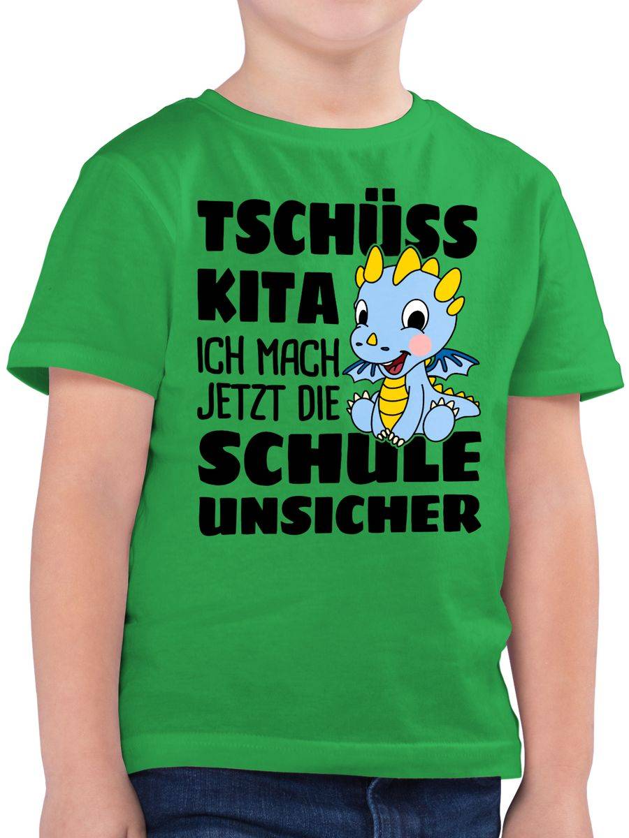 Shirtracer Tschüss Kita Ich Mach Jetzt Die Schule Unsicher! Mit Blauem Drachen Shirts & M Shirtracer