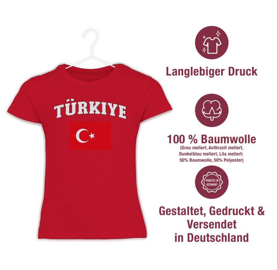 Shirtracer Türkiye Schriftzug Mit Flagge Türkei Turkey Türkisch Shirtracer
